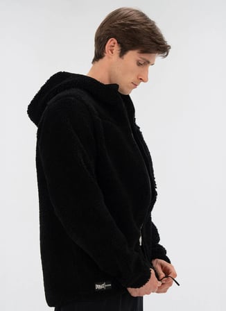 Everlast TM0112 Everlast Winter Essentials Siyah Nakışlı Erkek Zip Ceket