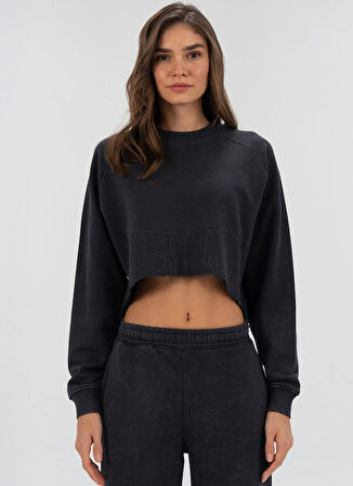 Everlast TW0089 333-Everlast Cool Relax Wmn Antrasit Bisiklet Yaka Rahat Düz Kadın Sweatshırt