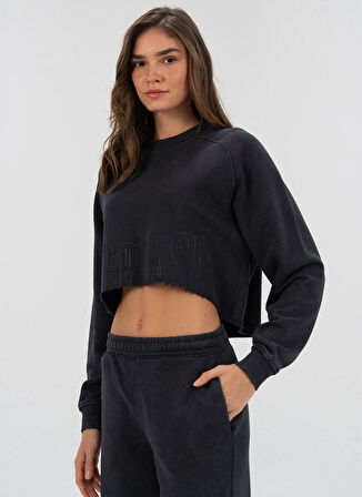 Everlast TW0089 333-Everlast Cool Relax Wmn Antrasit Bisiklet Yaka Rahat Düz Kadın Sweatshırt