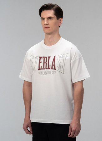 Everlast TM0172 112-Iconic Rest Oversize Beyaz Bisiklet Yaka Normal Düz Erkek T-Shirt