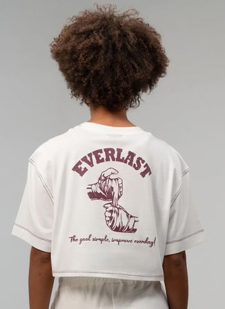 Everlast TW0116 112-Everlast Graphic Comfort Beyaz Bisiklet Yaka Normal Düz Kadın T-Shirt