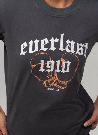 Everlast TW0106 415-Graphic Boxing Comfort Gri Bisiklet Yaka Normal Düz Kadın T-Shirt