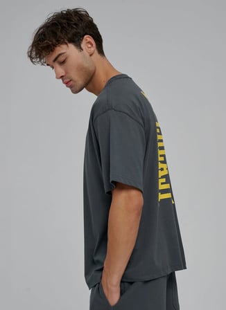 Everlast TM0200 Everlast Sporting Goods Comf Gri Bisiklet Yaka Comfort Fit Baskılı Erkek T-Shirt