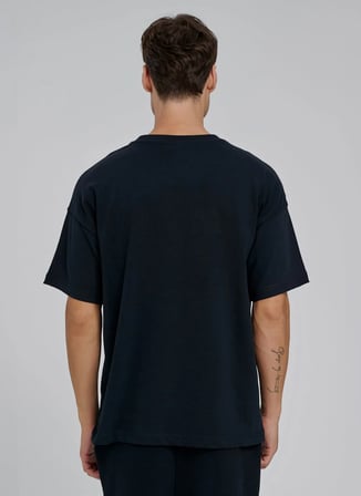 Everlast TM0204 Everlast Bronx NYC 2.0 Over Siyah Düz Yaka Oversize Baskılı Erkek T-Shirt