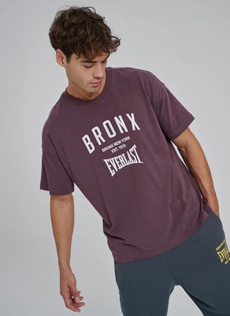 Everlast TM0204 Everlast Bronx NYC 2.0 Over Mor Düz Yaka Oversize Baskılı Erkek T-Shirt