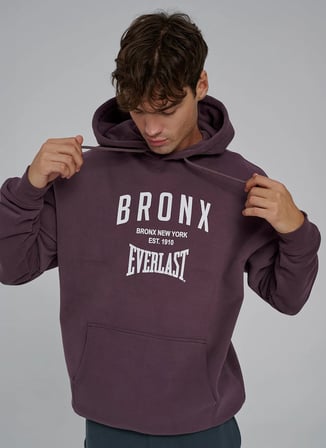 Everlast TM0205 Everlast Bronx NYC 2.0 Over Mor Kapüşonlu Oversize Baskılı Erkek Sweatshirt