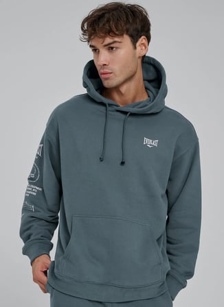 Everlast TM0214 367 - Everlast World Comfort Yeşil Kapüşonlu Comfort Fit Baskılı Erkek Sweatshirt