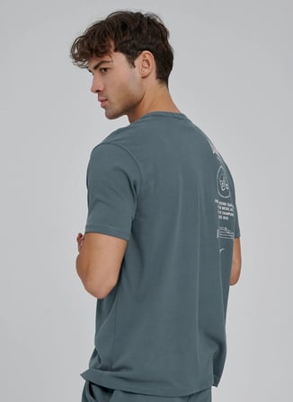 Everlast TM0215 367 - Everlast World Regular Yeşil Düz Yaka Regular Fit Baskılı Erkek T-Shirt
