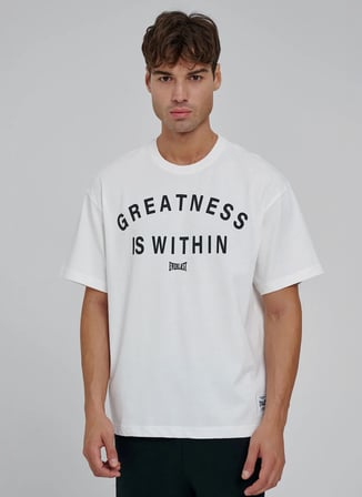 Everlast TM0218 Everlast Greatness Within Beyaz Bisiklet Yaka Comfort Fit Baskılı Erkek T-Shirt