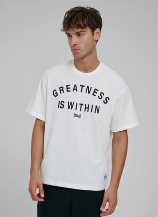 Everlast TM0218 Everlast Greatness Within Beyaz Bisiklet Yaka Comfort Fit Baskılı Erkek T-Shirt