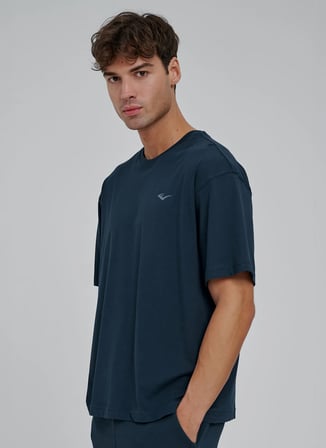 Everlast TM0224 - Ever Classics 2.0 Comfort Lacivert Bisiklet Yaka Comfort Fit Baskılı Erkek T-Shirt
