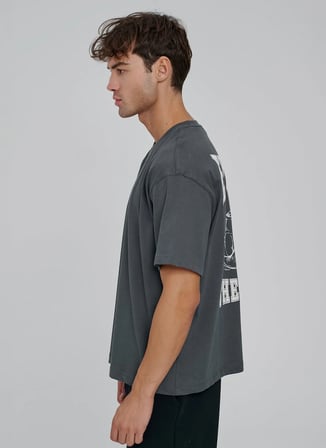 Everlast TM0237 Everlast Graphic Gloves Com Gri Bisiklet Yaka Comfort Fit Baskılı Erkek T-Shirt