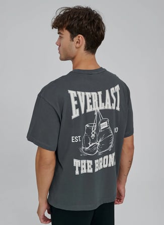 Everlast TM0237 Everlast Graphic Gloves Com Gri Bisiklet Yaka Comfort Fit Baskılı Erkek T-Shirt