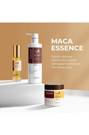 Maca Özlü Saç Maskesi 500 ml Şampuan 500 ml Saç Bakım Yağı 50 ml