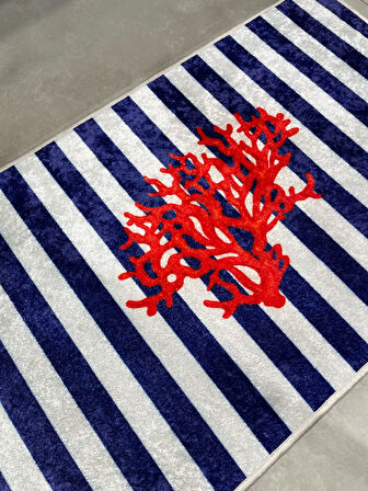 Mercan Tekli Lateks Taban Banyo Paspas Takımı 80x120