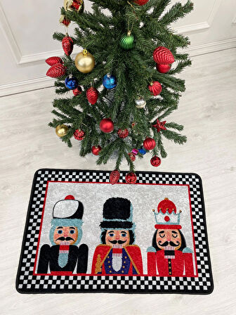 Kurşun Asker Detaylı Dekoratif Yılbaşı Paspas Ölçü 60x90