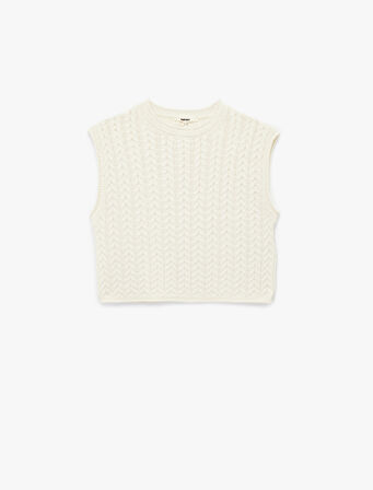 Kolsuz Bisiklet Yaka Saç Örgü Süveter