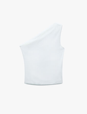 Asimetrik Drape Detaylı Tek Omuz Bluz