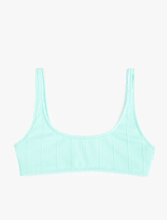 Spor U Yaka Dokulu Bralet Bikini Üstü