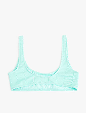 Spor U Yaka Dokulu Bralet Bikini Üstü