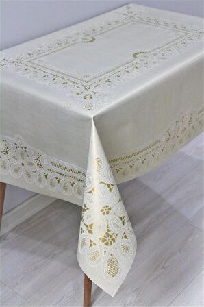 Elyaf  Astarlı Silinebilir Pvc 120x160 Hazır Muşamba Masa Örtüsü - Doradüzzincir