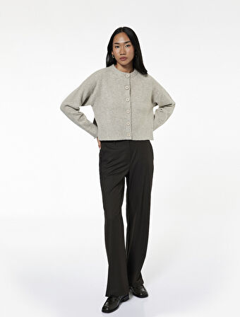 Uzun Kollu Bisiklet Yaka Triko Hırka