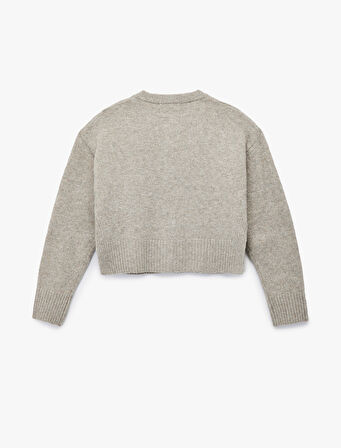 Uzun Kollu Bisiklet Yaka Triko Hırka