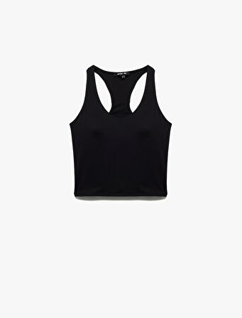 U Yaka Kolsuz Slim Fit İnterlok Sporcu Atleti