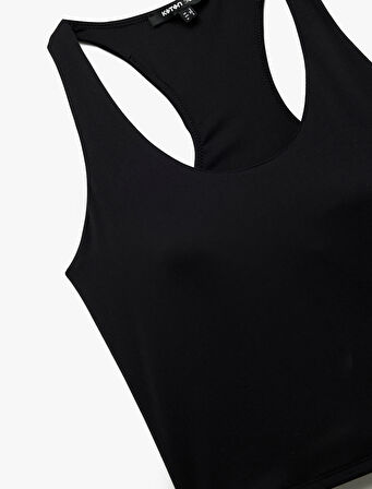 U Yaka Kolsuz Slim Fit İnterlok Sporcu Atleti