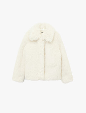 Suni Kürk Mont Uzun Kollu Crop