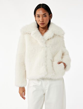 Suni Kürk Mont Uzun Kollu Crop