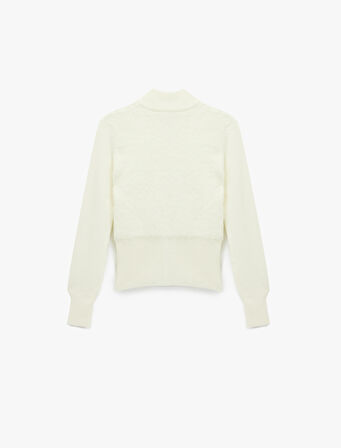 Yumuşak Dokulu Uzun Kollu Dik Yaka Fermuarlı Hırka