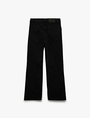 Pamuklu Düğme Detaylı  Denim Pantolon
