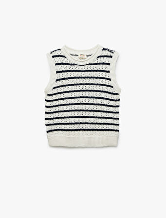 Ajurlu Bisiklet Yaka Kolsuz Triko Atlet