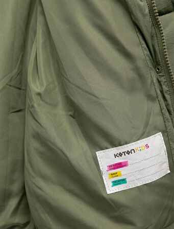 Uzun Kollu Cepli Kapitone Kapşonlu Uzun Şişme Mont