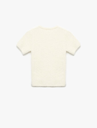 Bisiklet Yaka Kısa Kollu Triko Kazak