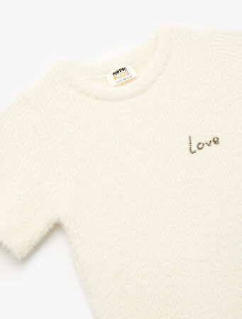 Bisiklet Yaka Kısa Kollu Triko Kazak