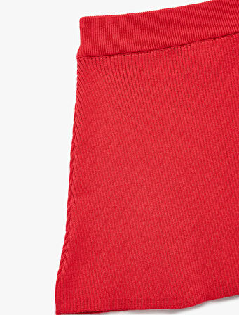 Viskon Karışımlı Slim Fit A Kesim Triko Etek