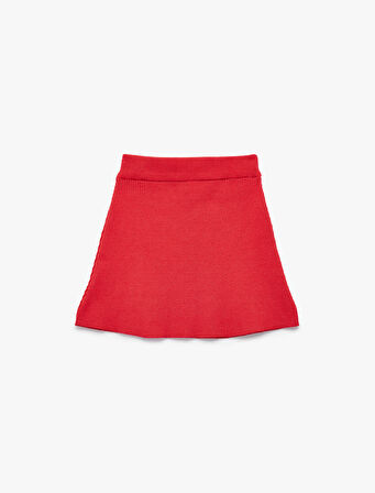 Viskon Karışımlı Slim Fit A Kesim Triko Etek