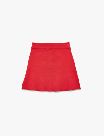 Viskon Karışımlı Slim Fit A Kesim Triko Etek