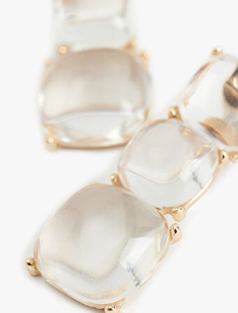 Sallantılı Büyük Boy Şeffaf Geometrik Küpe