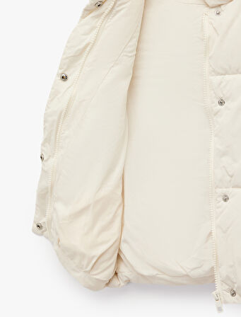 Dik Yaka Fermuarlı Kolsuz Şişme Yelek