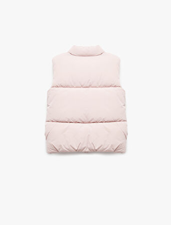 Dik Yaka Fermuarlı Kolsuz Şişme Yelek