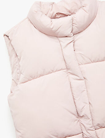 Dik Yaka Fermuarlı Kolsuz Şişme Yelek