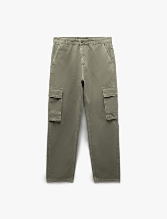 Pamuklu Straight Fit Jean Kargo Pantolon