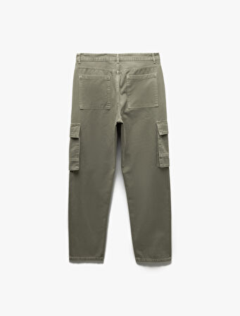 Pamuklu Straight Fit Jean Kargo Pantolon