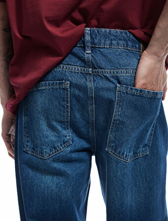 Pamuklu Normal Bel Vintage Straight Fit Jean Pantolon