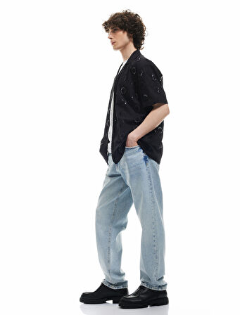 Normal Bel Chino Cep Detaylı Pamuklu Vintage Straight Fit Jean Pantolon