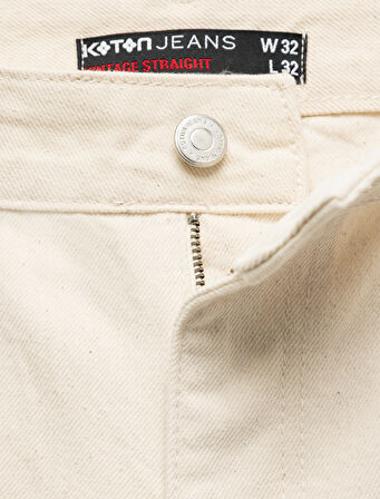 Normal Bel Chino Cep Detaylı Vintage Straight Fit Jean Pantolon