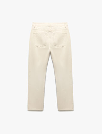 Normal Bel Chino Cep Detaylı Vintage Straight Fit Jean Pantolon